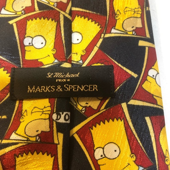 Bart & Homer SIMPSON the SIMPSONS D'oh & Yo Tie by Marks & Spencer Rare UK 1990 - Picture 2 of 8